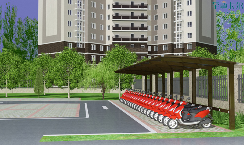 鋁合金自行車車棚設計圖？自行車棚圖片？