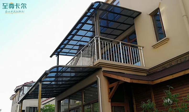 露天戶外遮陽棚圖片？露臺頂用什么材料做頂好？